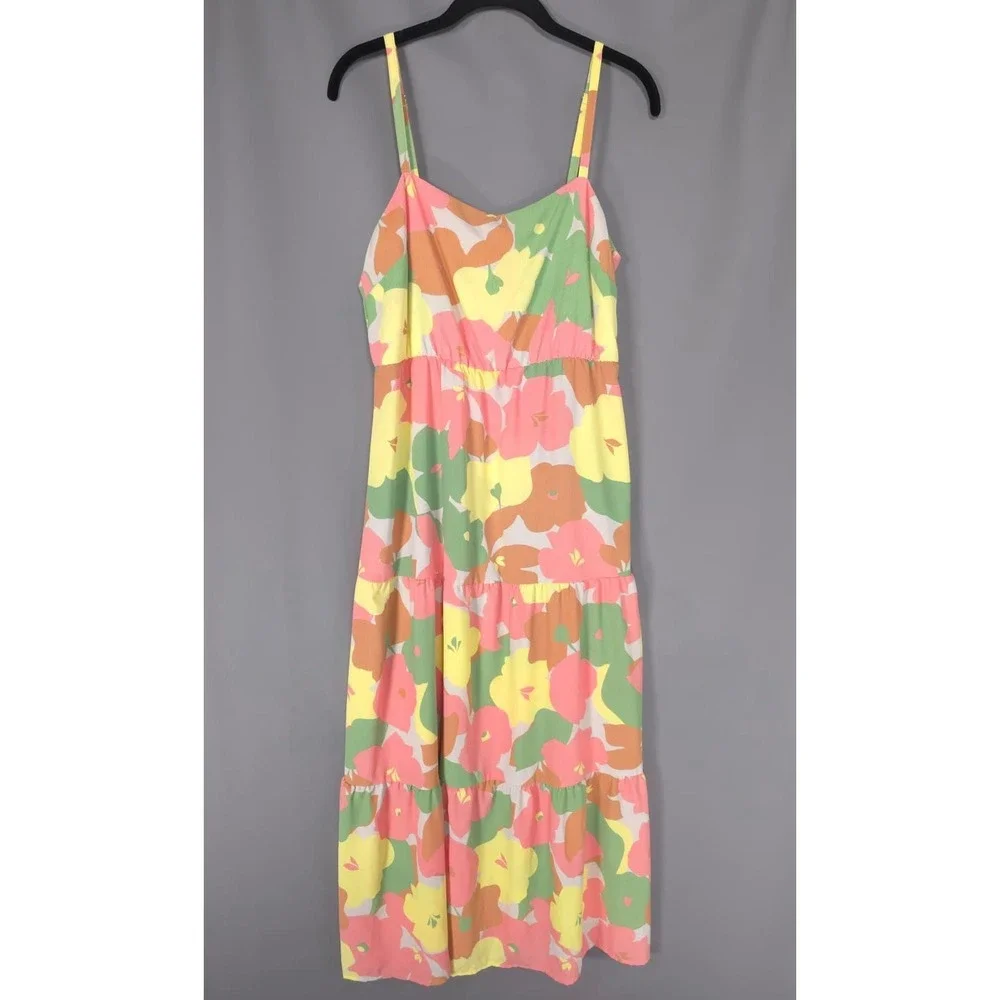 ANTHROPOLOGIE SANCTUARY Women's Midi Dress LARGE Floral Smocked XD9019GH2 - Picture 3 of 7